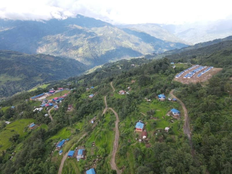 Temporary shelter homes handed over to 65 flood, landslide affected families in Taplejung